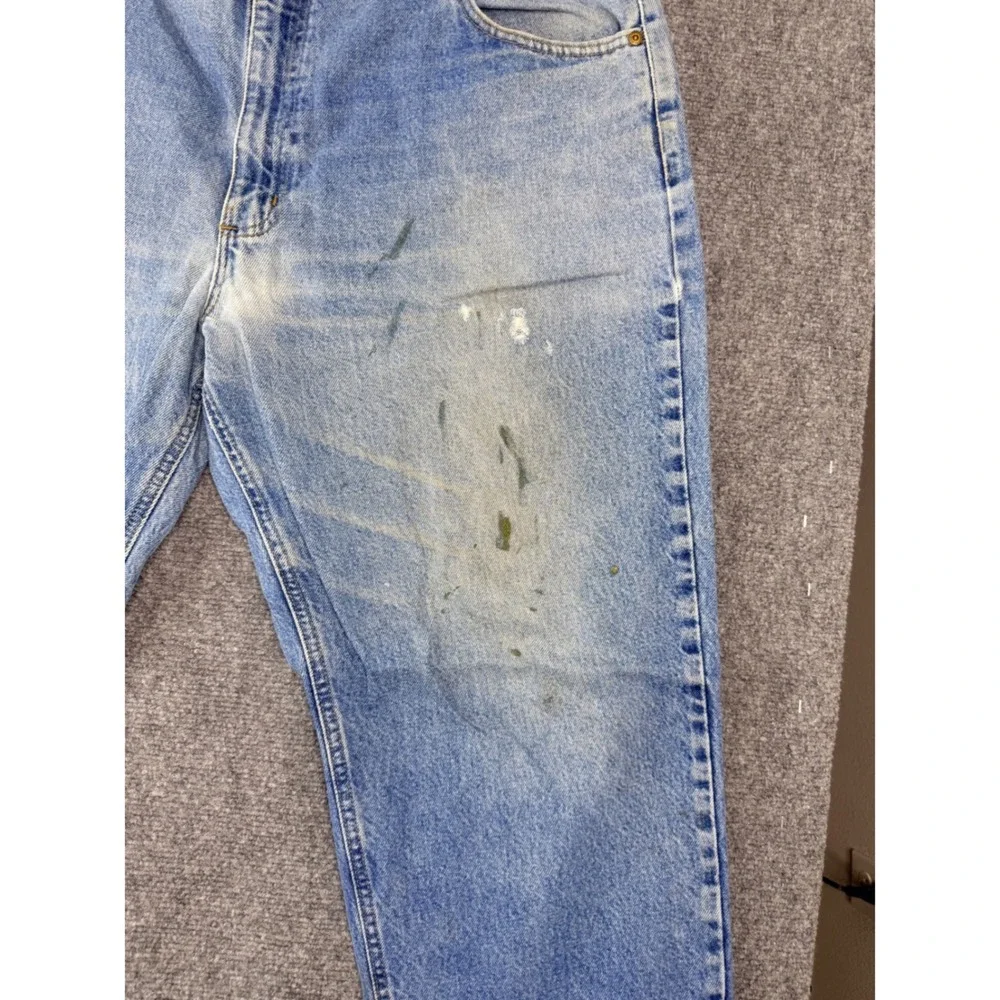 Carhartt Mens Relaxed Fit Denim Jeans Light Wash Blue 42x30 B17 DST Distressed‎